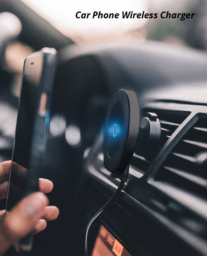 Magnetic Car Mount with Wireless Charging