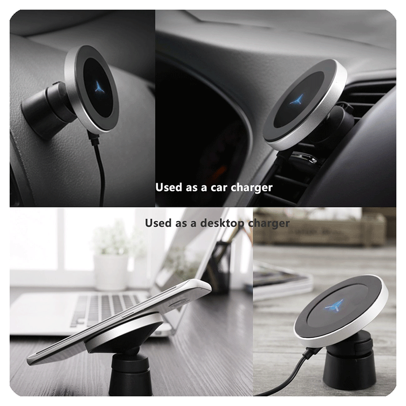 Magnetic Car Mount with Wireless Charging